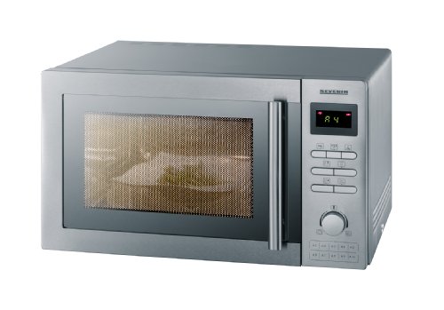 Severin MW 7848 Mikrowelle mit Grill und Umluftfunktion, Edelstahl-gebürstet / 900 Watt / Grill 1400 Watt / 25 L Garraum