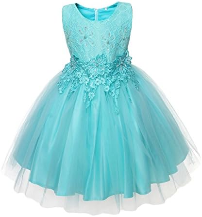 NEW Kid Flower Girl Pageant Wedding Party Birthday Dress Green Blue SZ 4-9 Z634 (24(suitable for 4-5 years))