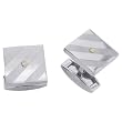 Titanium and Tungsten 0.06 ct. Diamond Men's Cuff Link