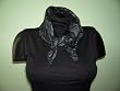 Black 100% Nylon Sateen Printed Scarf