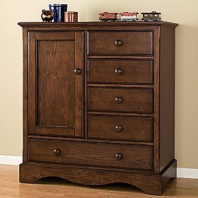 Kids Stained Chocolate Brown Wardrobe Dresser - Wardrobe (Chocolate)