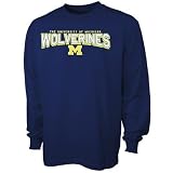 Michigan Wolverines Navy Blue Youth School Mascot Long Sleeve T-shirt