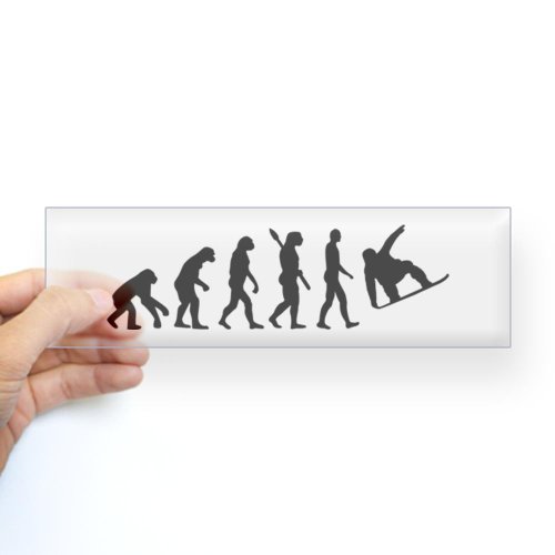 CafePress Evolution Snowboard Sticker Bumper - Standard Clear