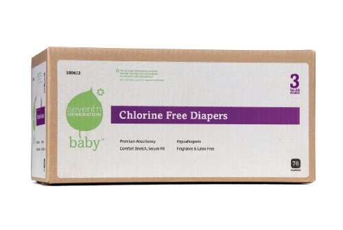 Seventh Generation Baby Diaper Stage 3 Super Jumbo Pack, 76-Count
