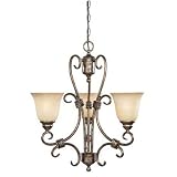 Savoy House Brandywine 61 Rustico Gold Three-Light Chandelier