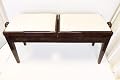 Legato Duet Duo Double Piano Keyboard Stool Seat - Walnut & Cream