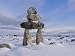 Inukshuk Marker at Aupalaqtuq Point, Cape Dorset, Baffin Island, Canadian Arctic, Canada Photographic Poster Print by Alison Wright, 16x12