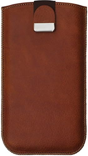 Brown Natural Leather Case Cover Sleeve Pouch Shell Lined Inside Fits Samsung Galaxy Note5