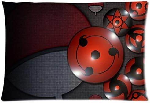Sculpture Life Custom Japanese Anime Cartoon Naruto Uchiha Family Sharingan Rectangular Pillow Cases Creative Pillow Case Bedding Pillow Slips 20 X 30 Inch (Twin Side)