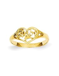 14K Baby Cut-out Heart Ring