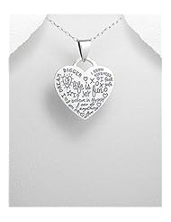 Heart Pendant Necklace In Sterling Silver