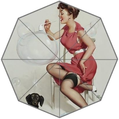 Supreme Dance!Custom hardcover Illustrated Vintage girl Compact Foldable Rain Umbrella!Best gifts you need!