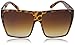 Large Retro Style Square Aviator Flat Top Sunglasses Shades (Tortoise)