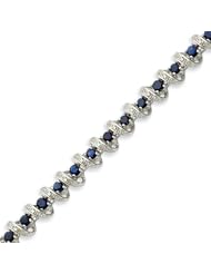 Sterling Silver Sapphire Bracelet - 7 Inch