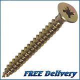 Gold Woodscrews 6mm x 150mm Screws Countersunk Pozi - 100 Pack