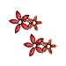 Kate Marie Red Flower Vintage Hair Clip Ornament A3-CPCORDFLR Embellished with Crystal Rhinestone an