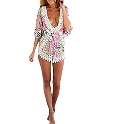 Sexy V-neck General Print Cotton/Polyester Spring Summer Long Sleeves Wedding Dress/Jumpsuit 