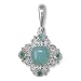  : STERLING SILVER BLUE CHALCEDONY APATITE PENDANT BY SAJEN