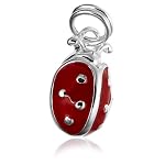 silver enamel ladybug charm