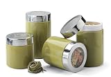 Mayfair & Jackson Pretty Petals Sage Green Canisters 4-pc.