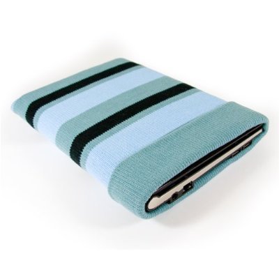 Blue / Grey Knitted Sleeve / Sock For 10'' Netbook Dell Inspiron Mini 10v, Samsung N130, N140, Nc10, Msi Wind U135, U130, Asus Disney Netbook, Asus Eee Pc T91 T91mt, 1005ha (seashell), 1008ha (seashell),pc S101 Picture