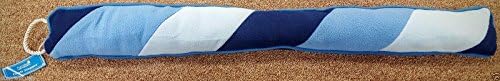 Door Draft Stopper 36" Tri-Color Navy Blue, Blue, Baby Blue Cold Cool Air Window Breeze Blocker Guard Cover Snake Decorative Home