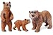UANDME Grizzly Bear Toy Figurines Set, Bear Figure Cake Toppers