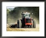 4 Wheel Drive Tractor Pulling a Disc Harrow, Cotswolds, England Photos To Go Collection Framed Art Poster Print by Martin Page, 22x18
