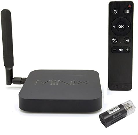 Minix X8H+ (X8H Plus) Smart TV Box Mini PC & Media Streaming Player; Amlogic S812-H Quad-Core CPU; Android 4.4.2 w/ 2GB RAM, 16GB ROM; Hardware Decording 4Kx2K & Full 2160p H.265/HEVC, True Dolby&DTS, 2.4GHZ/5.8GHZ Dual Band Wifi, XBMC + M1 Air Fly GyroMouse + DIAOTEC 4in1 card reader