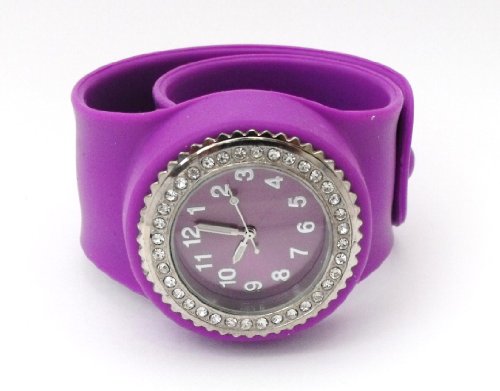 Aufklatsch-Damen uhr mit Armband aus Silikon Aufklatsch-Damen uhr mit Armband aus Silikon