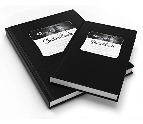 Premium Sketchbook Hardcover 2 Pack - 80lb Thick Acid Free Paper - 96 Perforated Pages - Ideal Sketchbook For Beginners Or Artists - No-Return Guarantee