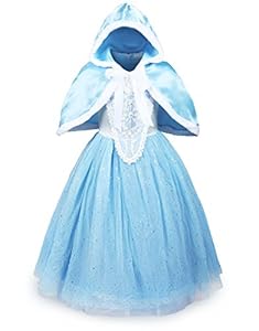 ReliBeauty Girls Sparkle Sequin Princess Dress Costume (5-6, Light Blue)