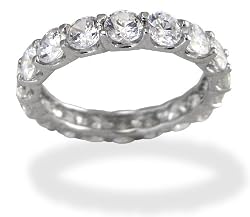 14KT White Gold 2.7 CTW Round CZ Eternity Ring