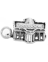 Sterling Silver Three Dimensional White House Charm