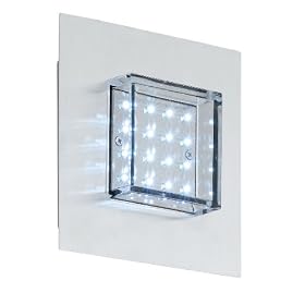 Eglo 88528A LOCA 1 Light Wall Ceiling Light Fixture, Brushed Aluminum Clear Glass by Eglo