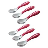 Gerber Stainless Steel Tip Kiddy Cutlery Spoons, 6 Pack - Pink
