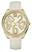 GUESS Women's White Leather Strap Watch