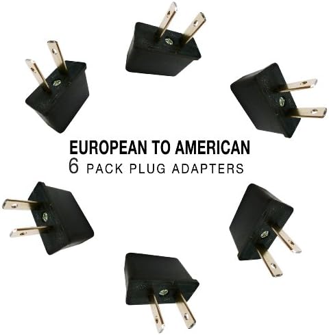 High Quality Europe Asia to USA Plug Adapter - 6 Pack