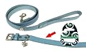 Wag 'N' Walk Designer Dog Collar Blue Mock Croc 1"