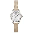 Timex 2F451 Women's Round Silver-Tone Watch with Flesh-Tone Genuine Leather Strap