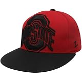 Zephyr Ohio State Buckeyes Scarlet-Black Outline Fitted Hat (7 3/4)