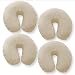 Saloniture 4-Pack Premium 100% Cotton Flannel Face Cradle Covers - Soft Cotton Fitted Massage Table Cradle Cover - Natural