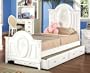 Twin Size Bed with Trundle White Finish