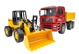Bruder - 2752 - Véhicule Miniature - Camion Benne avec Tractopelle