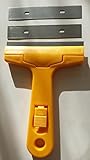 Razor Blade Scraper 4"Wide Rust Free Plastic - Great Glass Window Paint Scraping Tool with 3 Blades