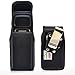Turtleback Holster Compatible with Samsung Rugby 4, Flip Phone Pouch Case, Magnetic Closure (Black Leather/Rotating Clip) - Made in USA