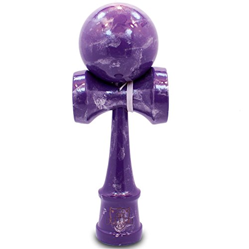 Full Purple & Silver Metallic Kendama With Extra String