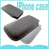 Brown Leather Case Pouch For Apple iphone 4GB/ iphone 8GB/Mobiles/PDA