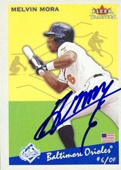 Melvin Mora Autographed/Hand Signed Baseball Card (Baltimore Orioles) 2002 Fleer Tradition #374