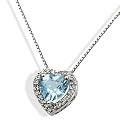 Goldmaid Damen-Collier Herz 585 Wei�gold 1 Blautopas 22 Diamanten 0,09ct Fa C2945WG